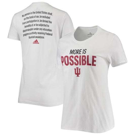 Women's adidas White Indiana Hoosiers More Is Possible T-Shirt