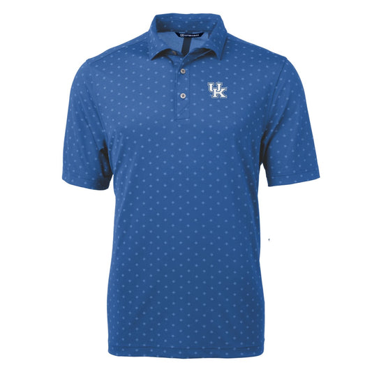 Men's Cutter & Buck Royal Kentucky Wildcats Virtue Eco Pique Tile Print Polo