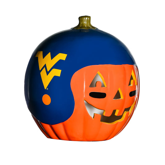 West Virginia Mountaineers Ceramic Pumpkin Helmet