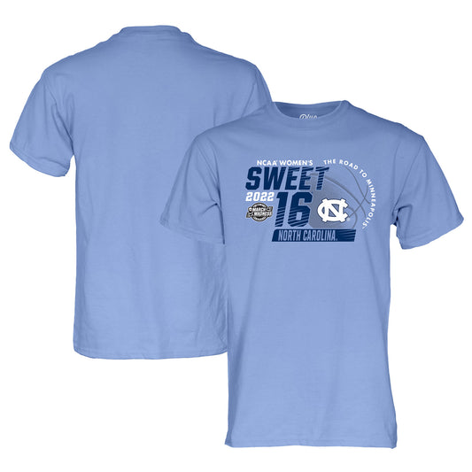 Blue 84 Caroline Blue North Carolina Tar Heels 2022 NCAA Women's Basketball Tournament March Madness Sweet Sixteen T-Shirt