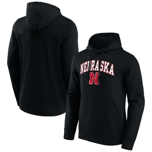 Men's Fanatics Black Nebraska Huskers Campus Pullover Hoodie