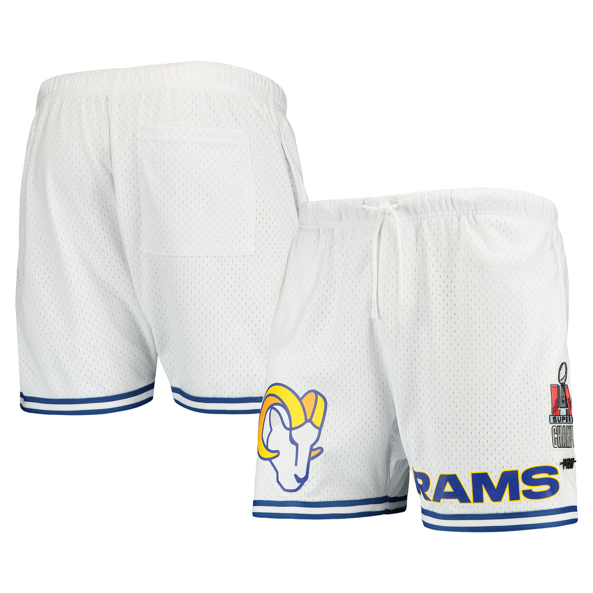 Men's Pro Standard White/Royal Los Angeles Rams Mesh Shorts