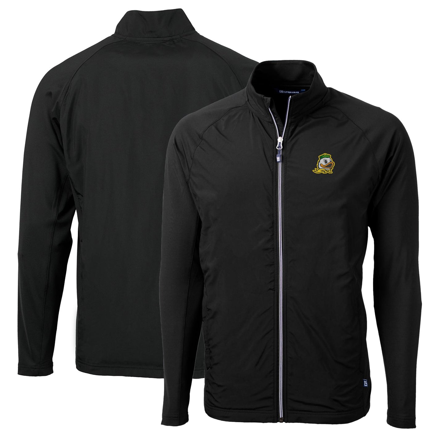 Men's Cutter & Buck Black Oregon Ducks Big & Tall Adapt Eco Knit Hybrid Recycled Full-Zip Jacket