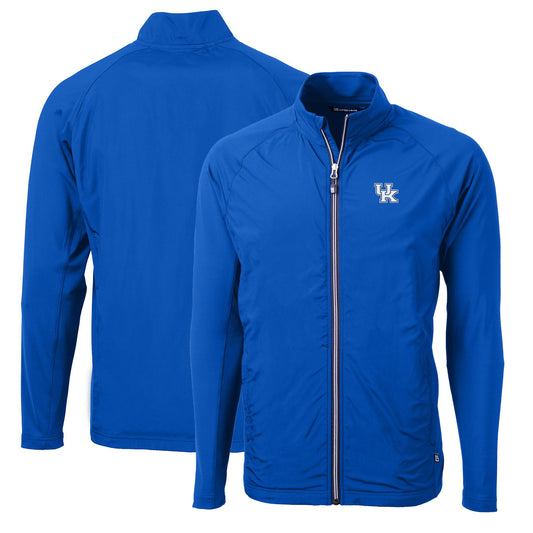 Men's Cutter & Buck Royal Kentucky Wildcats Big & Tall Adapt Eco Knit Hybrid Recycled Full-Zip Jacket