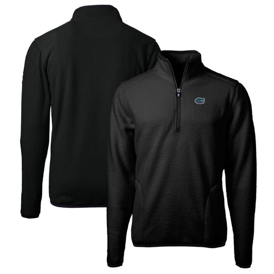 Men's Cutter & Buck Black Florida Gators Big & Tall Cascade Eco Sherpa Fleece Quarter-Zip Jacket