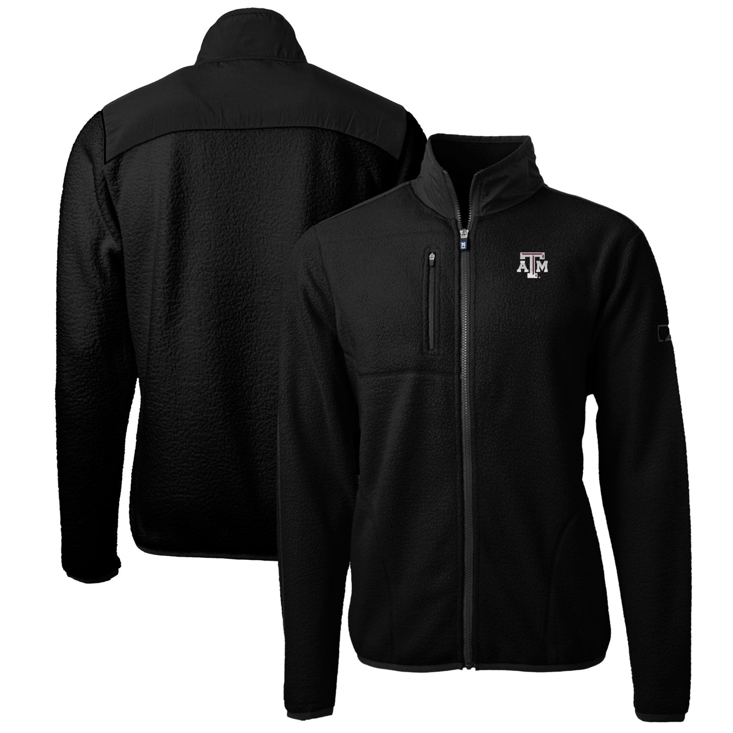 Men's Cutter & Buck Black Texas A&M Aggies Big & Tall Cascade Eco Sherpa Fleece Full-Zip Jacket