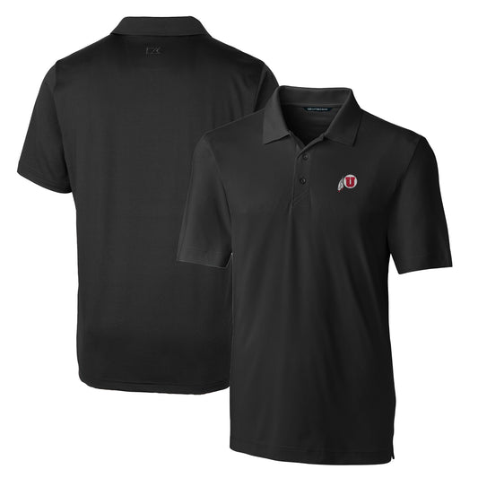 Men's Cutter & Buck Black Utah Utes Big & Tall Forge Stretch Polo