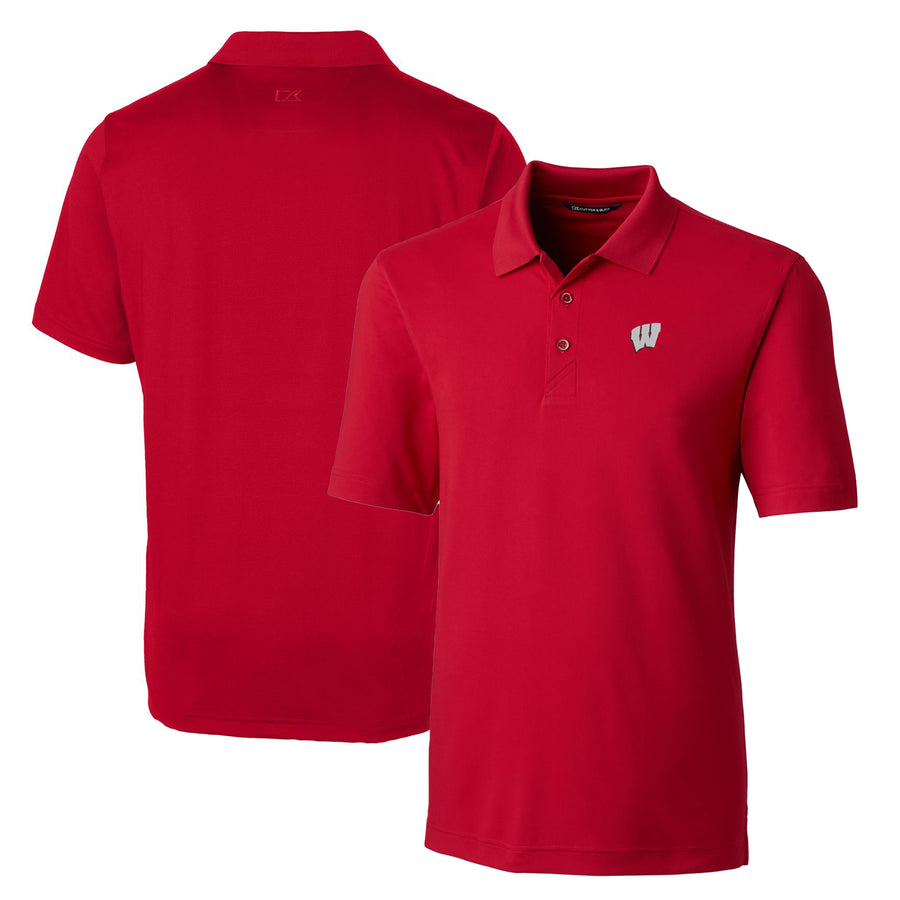 Men's Cutter & Buck Red Wisconsin Badgers Big & Tall Forge Stretch Polo