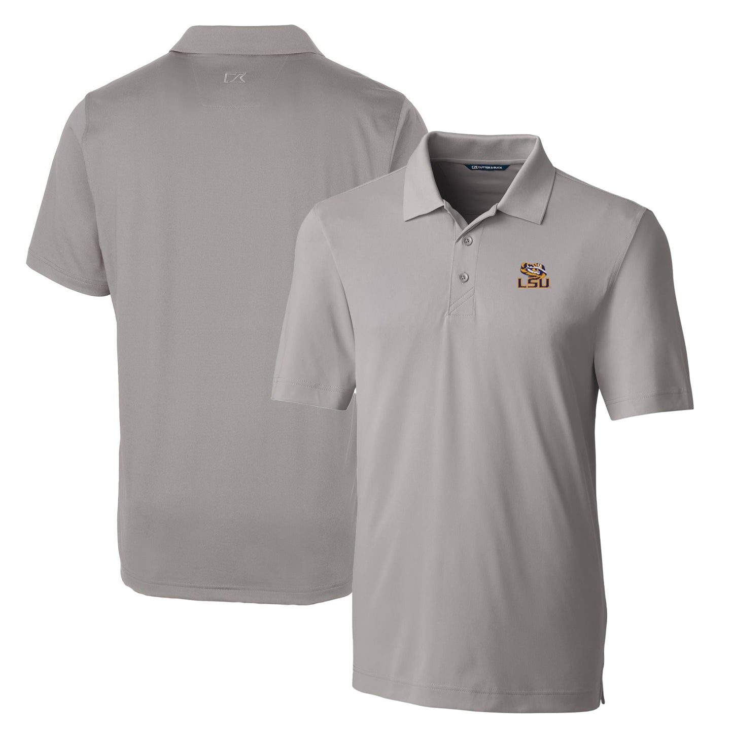 Men's Cutter & Buck Gray LSU Tigers Big & Tall Forge Stretch Polo