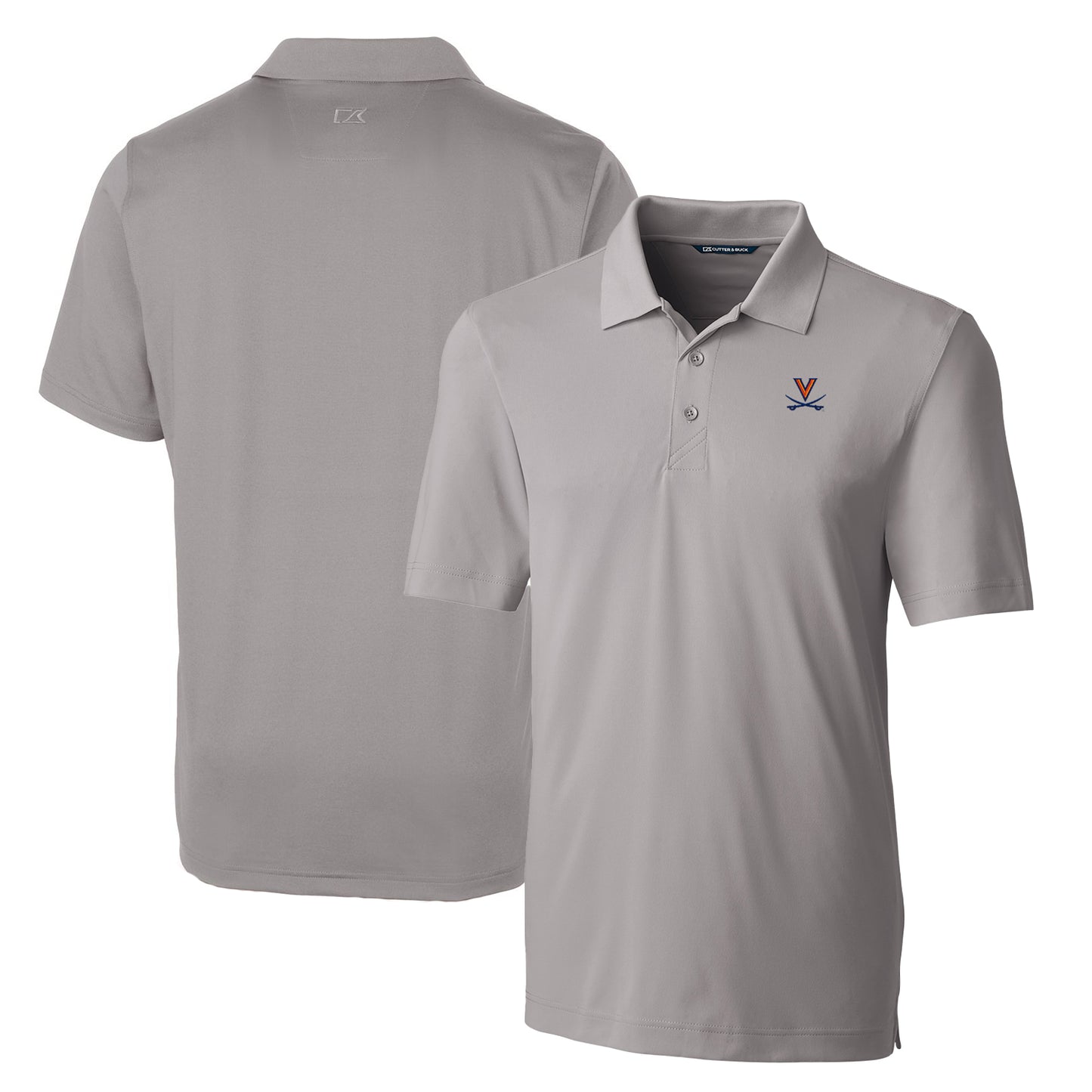 Men's Cutter & Buck Gray Virginia Cavaliers Big & Tall Forge Stretch Polo