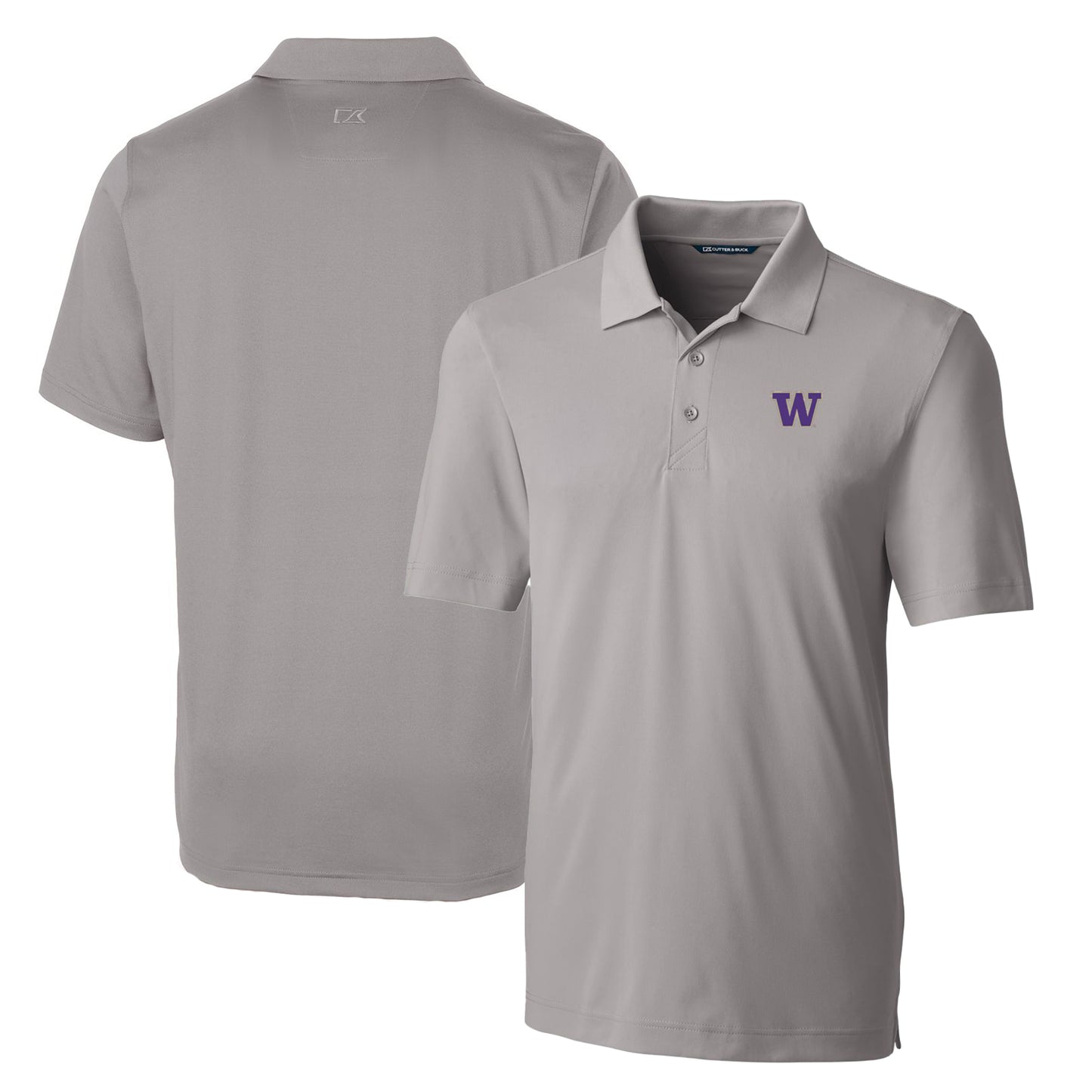 Men's Cutter & Buck Gray Washington Huskies Big & Tall Forge Stretch Polo