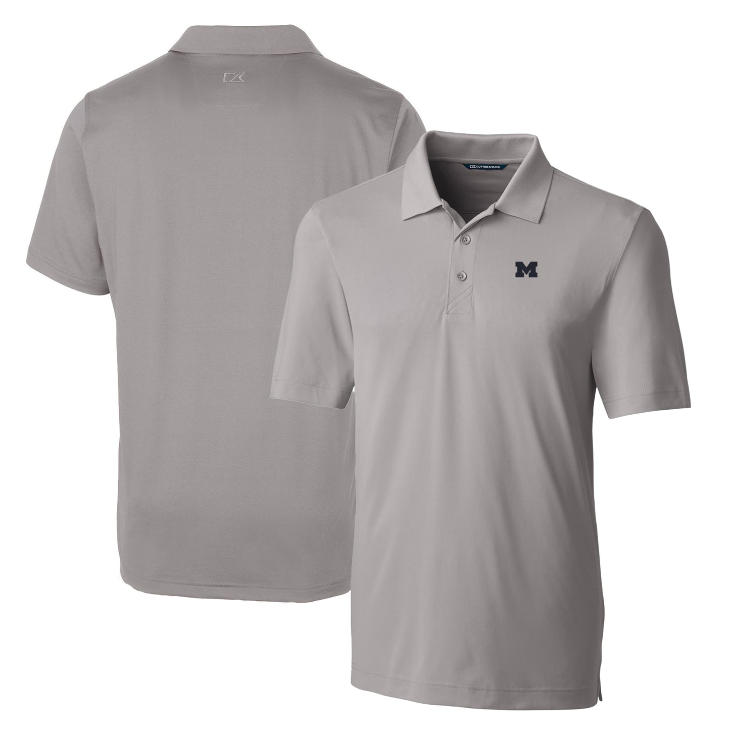 Men's Cutter & Buck Gray Michigan Wolverines Big & Tall Forge Stretch Polo