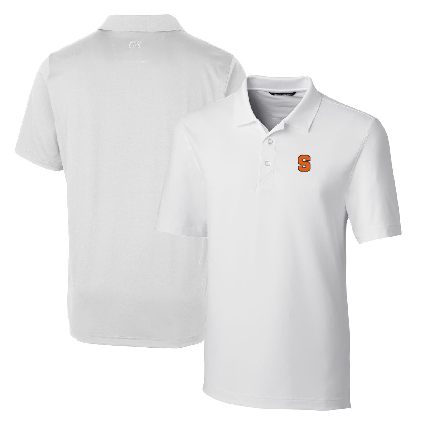 Men's Cutter & Buck White Syracuse Orange Big & Tall Forge Stretch Polo