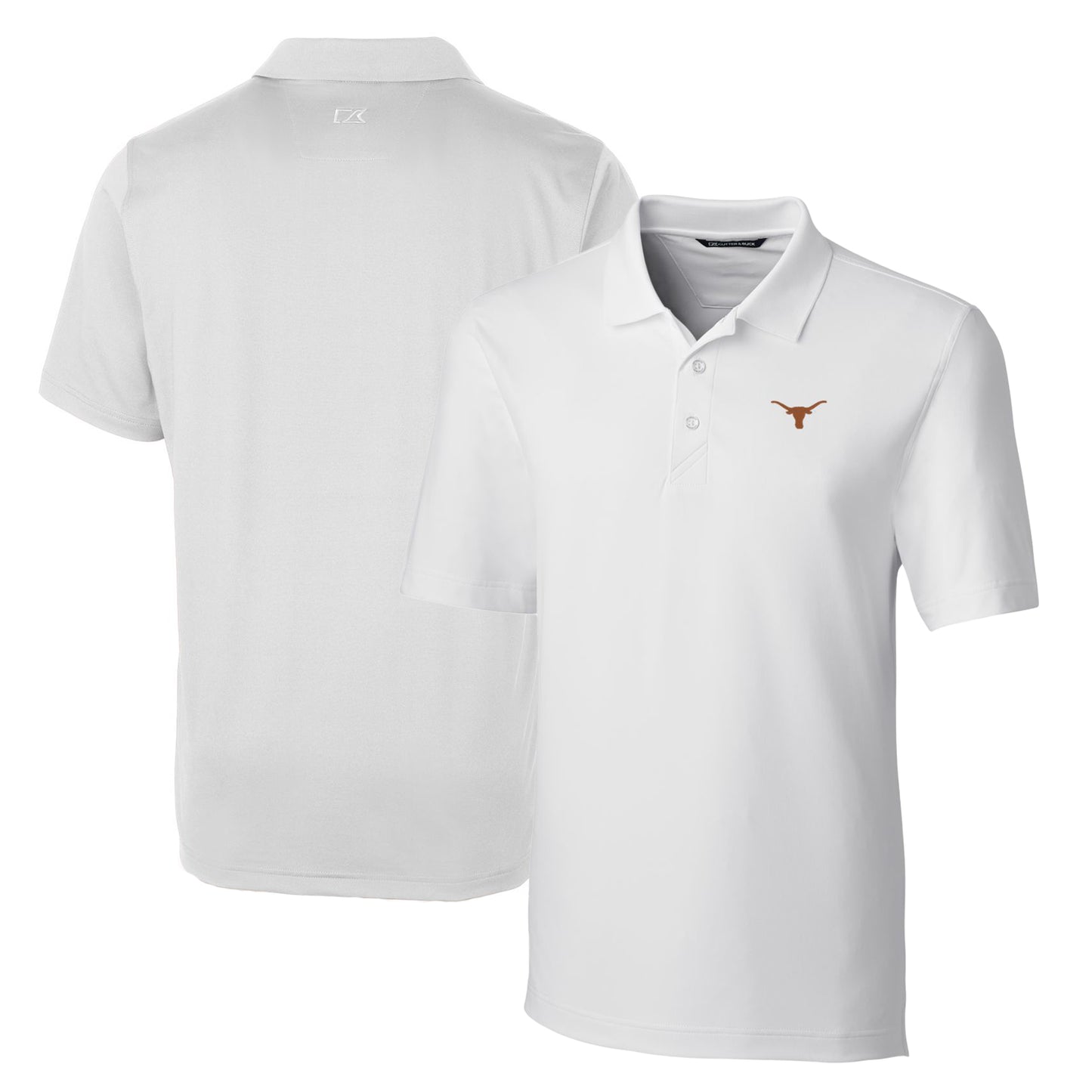 Men's Cutter & Buck White Texas Longhorns Big & Tall Forge Stretch Polo