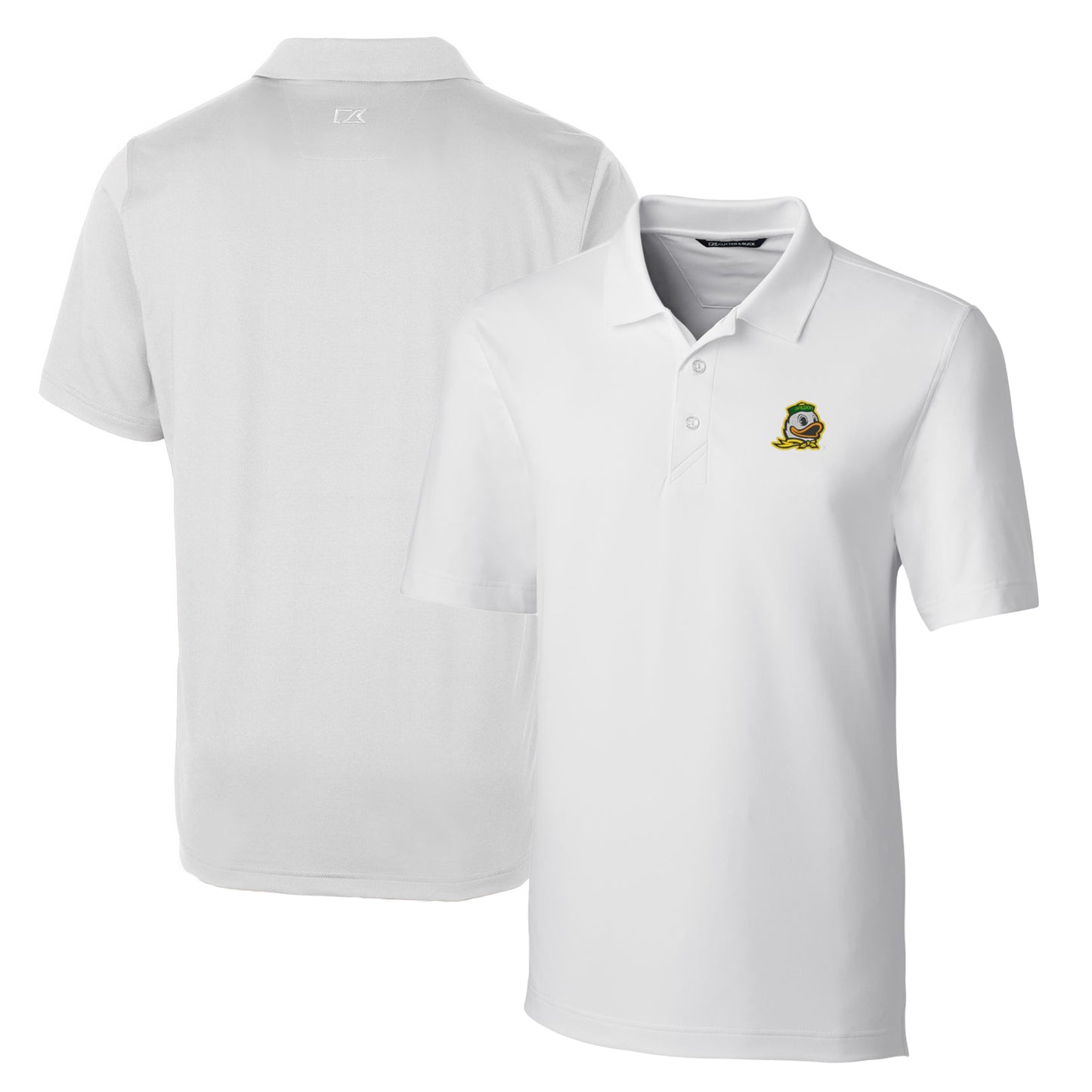 Men's Cutter & Buck White Oregon Ducks Big & Tall Forge Stretch Polo