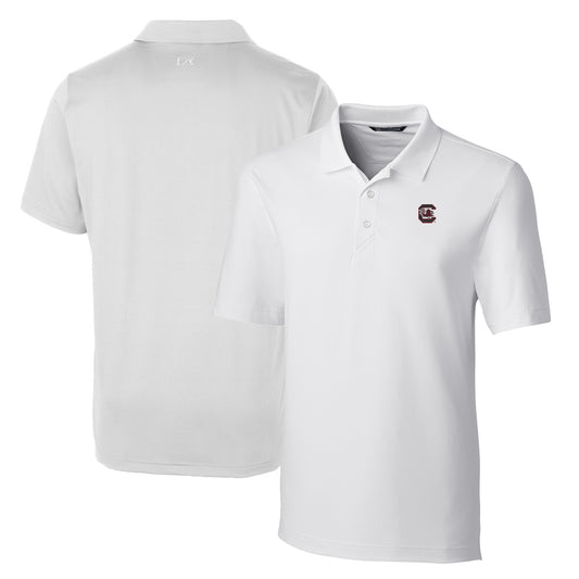 Men's Cutter & Buck White South Carolina Gamecocks Big & Tall Forge Stretch Polo