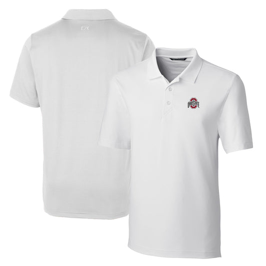 Men's Cutter & Buck White Ohio State Buckeyes Big & Tall Forge Stretch Polo