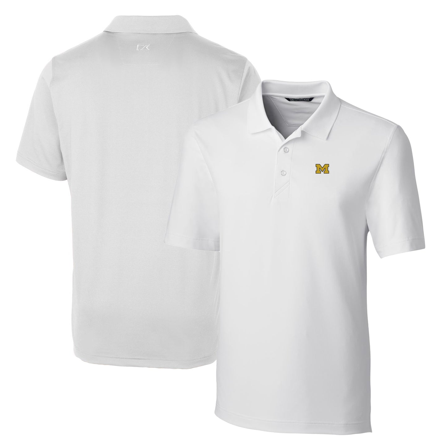 Men's Cutter & Buck White Michigan Wolverines Big & Tall Forge Stretch Polo