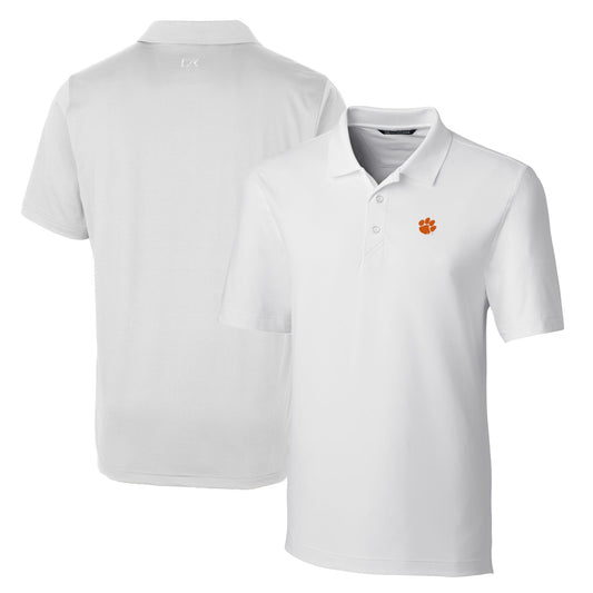 Men's Cutter & Buck White Clemson Tigers Big & Tall Forge Stretch Polo