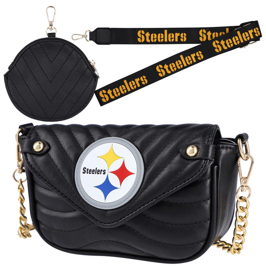 Women's Cuce Pittsburgh Steelers Vegan Leather Strap Bag