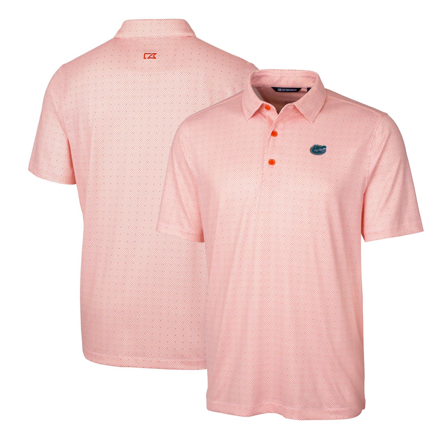 Men's Cutter & Buck Orange Florida Gators Big & Tall Pike Double Dot Print Stretch Polo