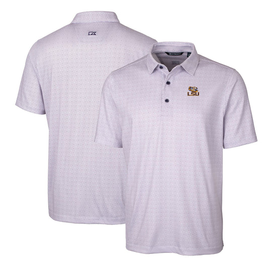 Men's Cutter & Buck Purple LSU Tigers Big & Tall Pike Double Dot Print Stretch Polo