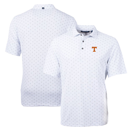 Men's Cutter & Buck White Tennessee Volunteers Big & Tall Virtue Eco Pique Tile Print Recycled Polo