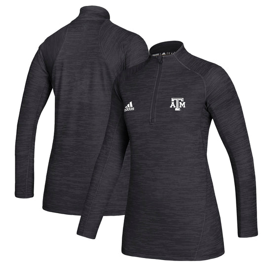 Women's adidas Black Texas A&M Aggies Game Mode Performance Quarter-Zip Pullover Top