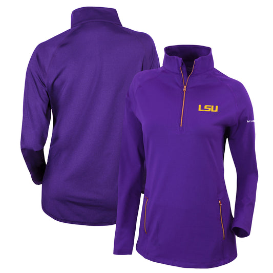 Women's Columbia Purple LSU Tigers Outward Nine Quarter-Zip Pullover Top