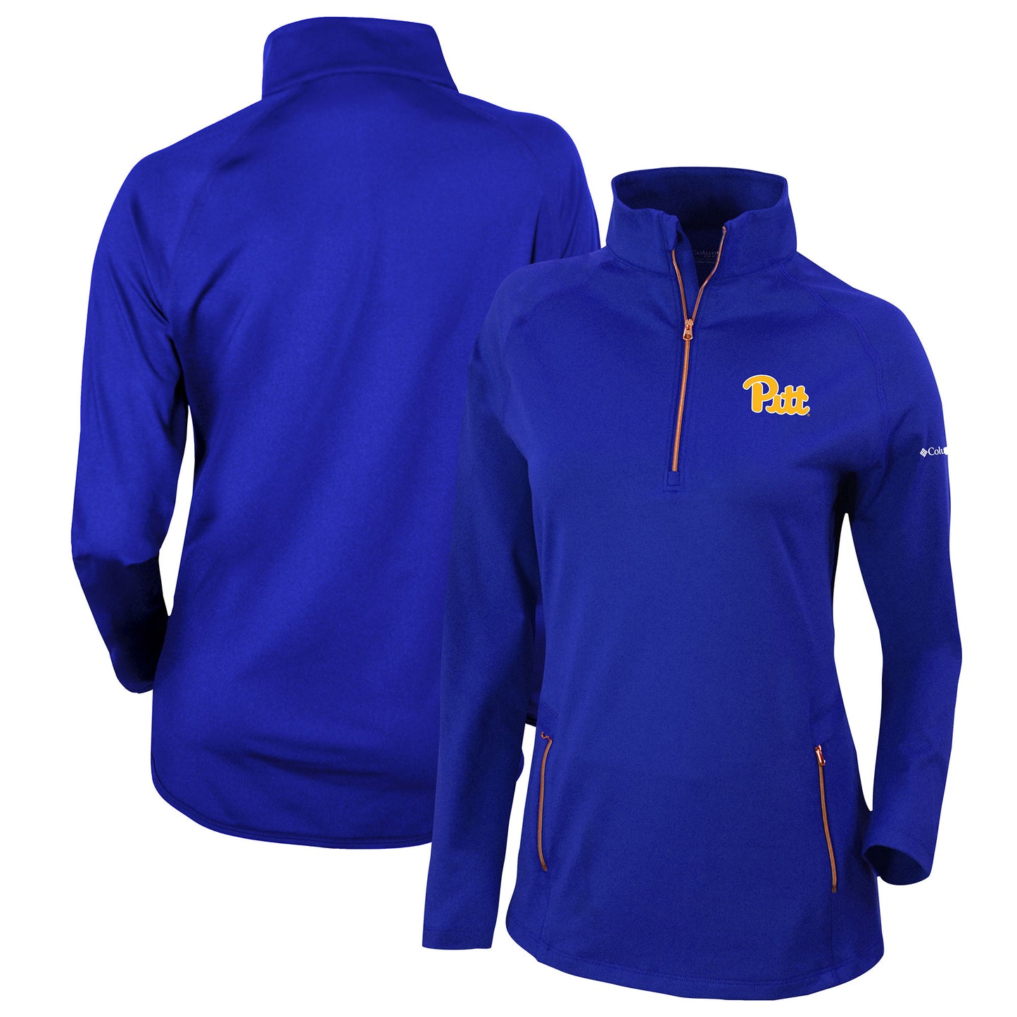 Women's Columbia Royal Pitt Panthers Outward Nine Quarter-Zip Pullover Top