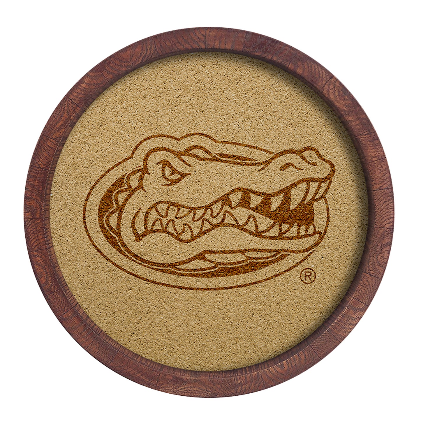 Florida Gators 20.25'' Round Faux Barrel Framed Cork Board