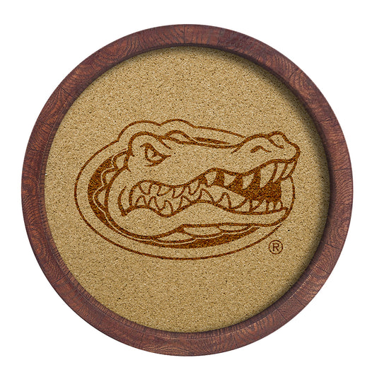 Florida Gators 20.25'' Round Faux Barrel Framed Cork Board