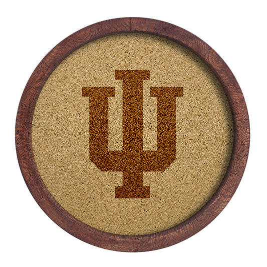 Indiana Hoosiers 20.25'' Round Faux Barrel Framed Cork Board