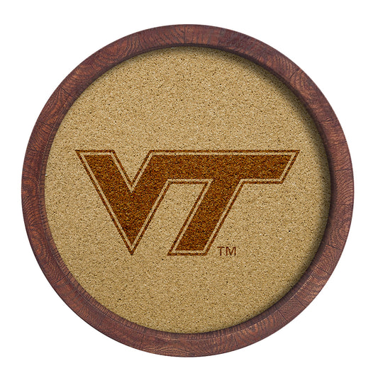 Virginia Tech Hokies 20.25'' Round Faux Barrel Framed Cork Board