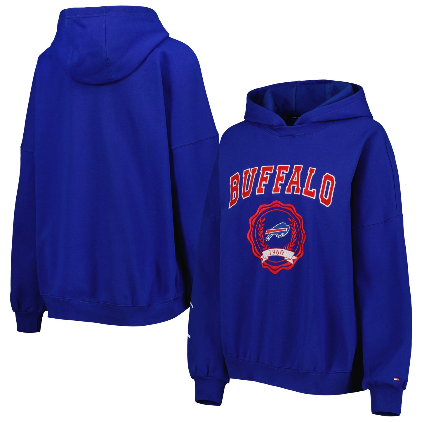 Women's Tommy Hilfiger Royal Buffalo Bills Becca Drop Shoulder Pullover Hoodie