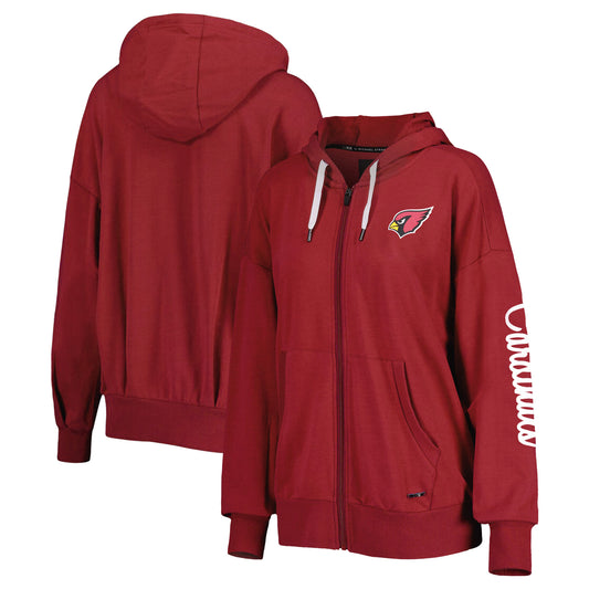 Women's MSX by Michael Strahan  Cardinal Arizona Cardinals Emerson Lightweight Full-Zip Hoodie