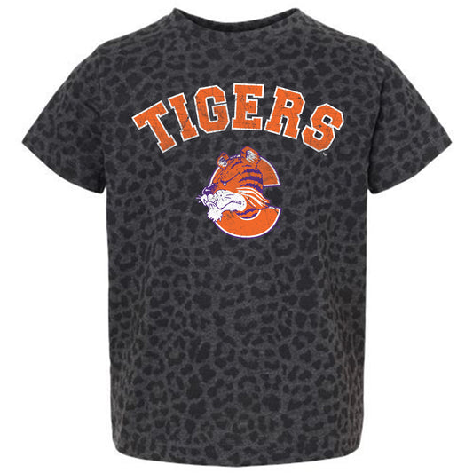 Girls Toddler Gameday Couture Leopard Clemson Tigers All the Cheer T-Shirt