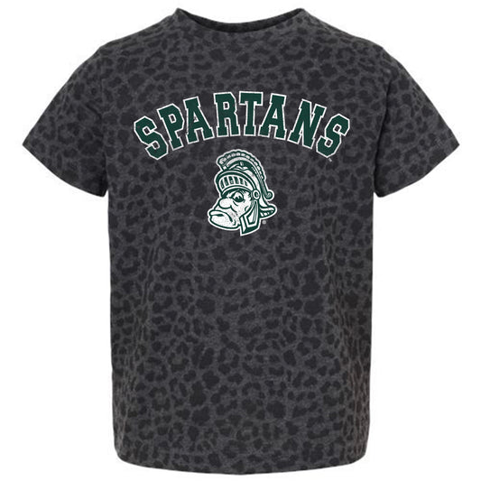 Girls Toddler Gameday Couture Leopard Michigan State Spartans All the Cheer T-Shirt