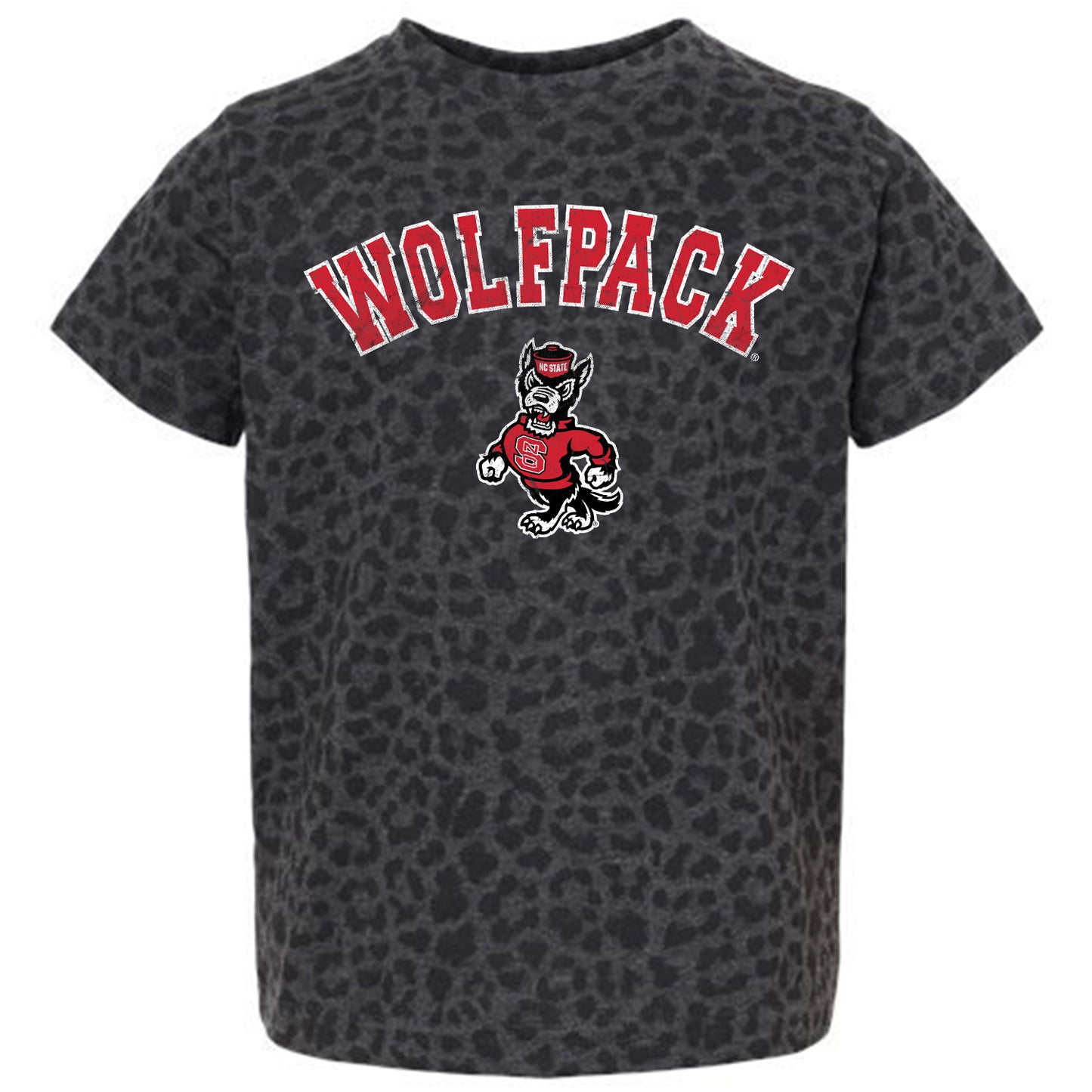 Girls Toddler Gameday Couture Leopard NC State Wolfpack All the Cheer T-Shirt