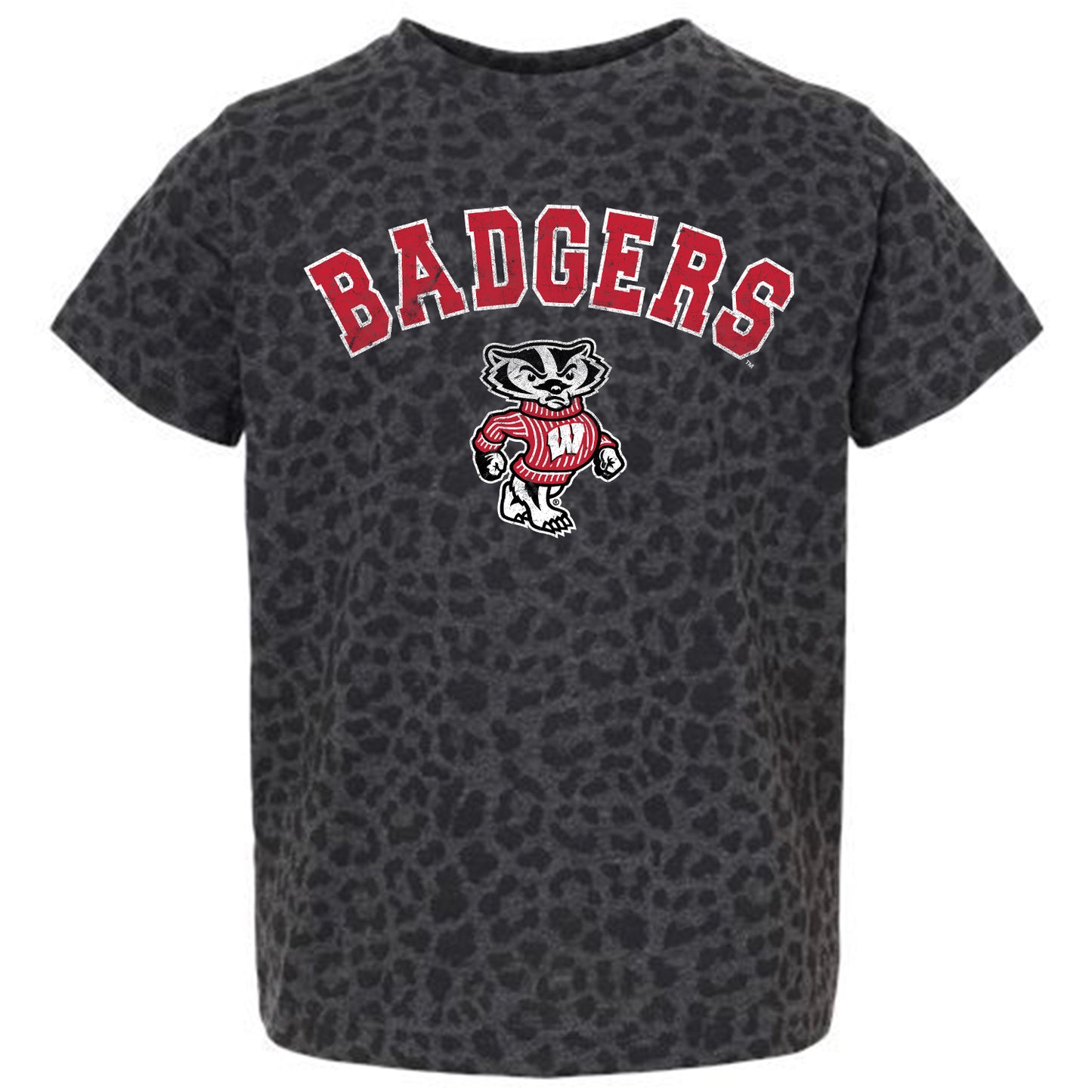 Girls Toddler Gameday Couture Leopard Wisconsin Badgers All the Cheer T-Shirt