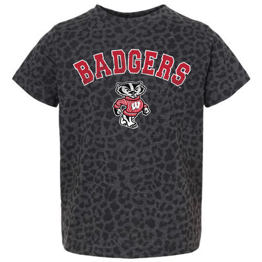 Girls Toddler Gameday Couture Leopard Wisconsin Badgers All the Cheer T-Shirt