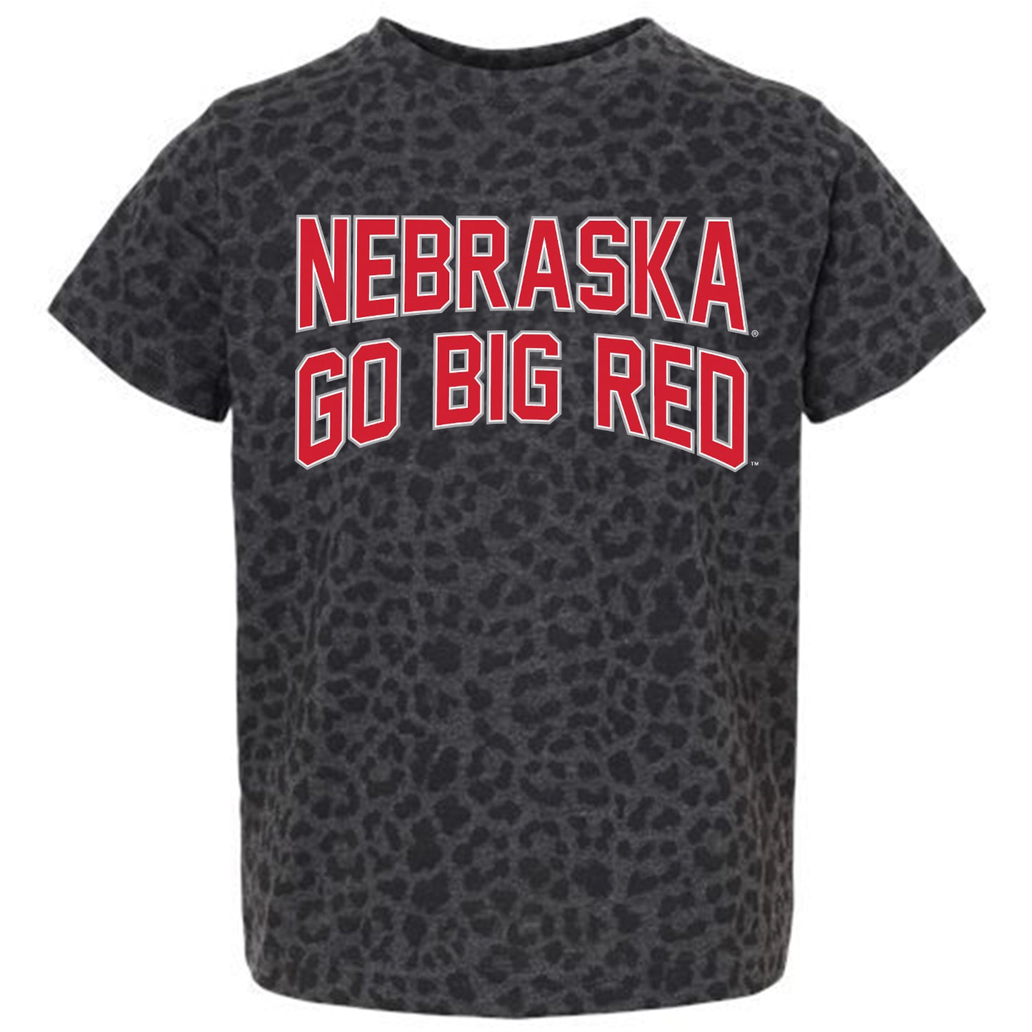 Toddler Gameday Couture Leopard Nebraska Huskers Fan Favorite Leopard T-Shirt