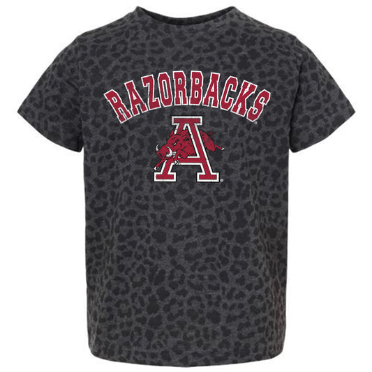 Youth Gameday Couture Leopard Arkansas Razorbacks All the Cheer Leopard T-Shirt