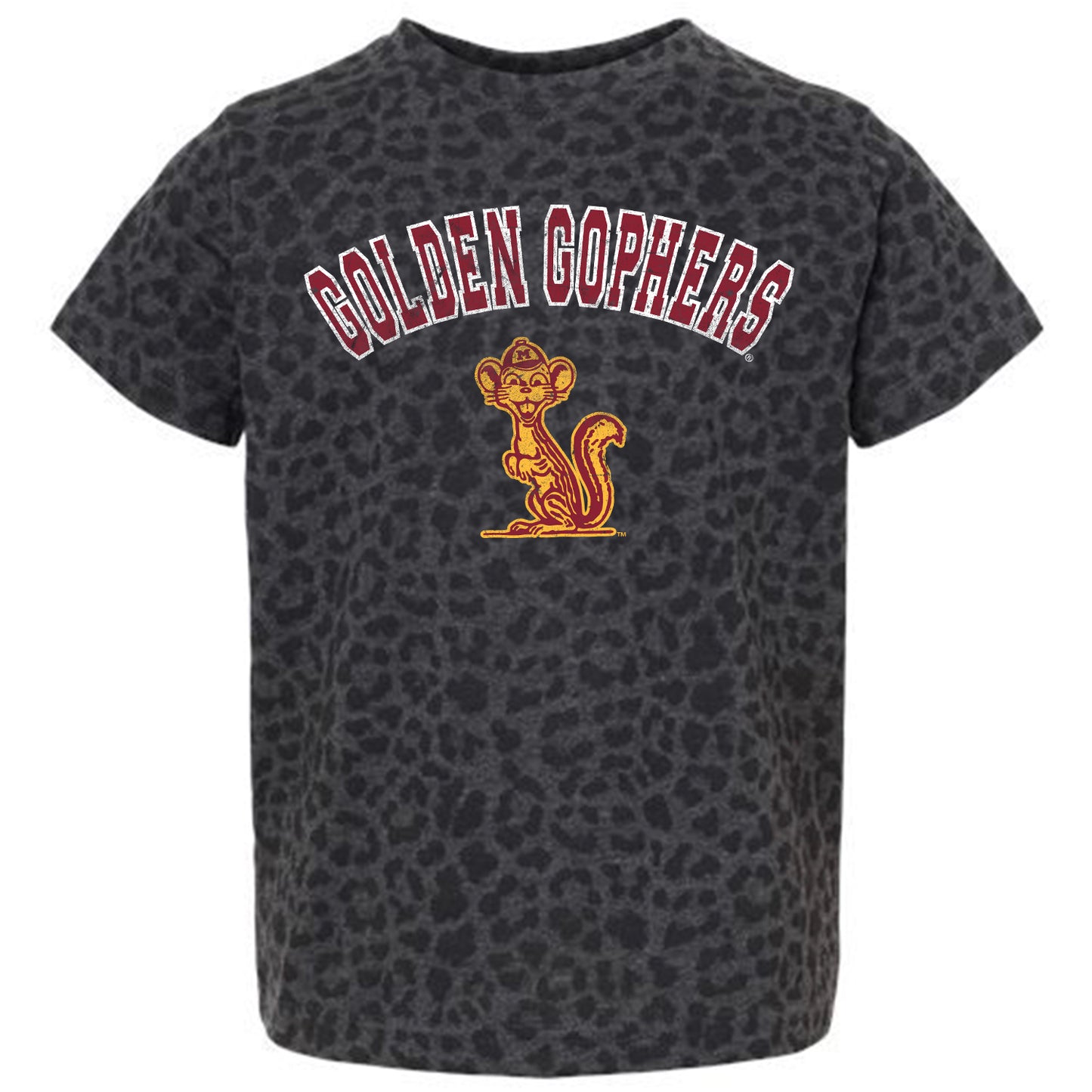 Youth Gameday Couture Leopard Minnesota Golden Gophers All the Cheer Leopard T-Shirt