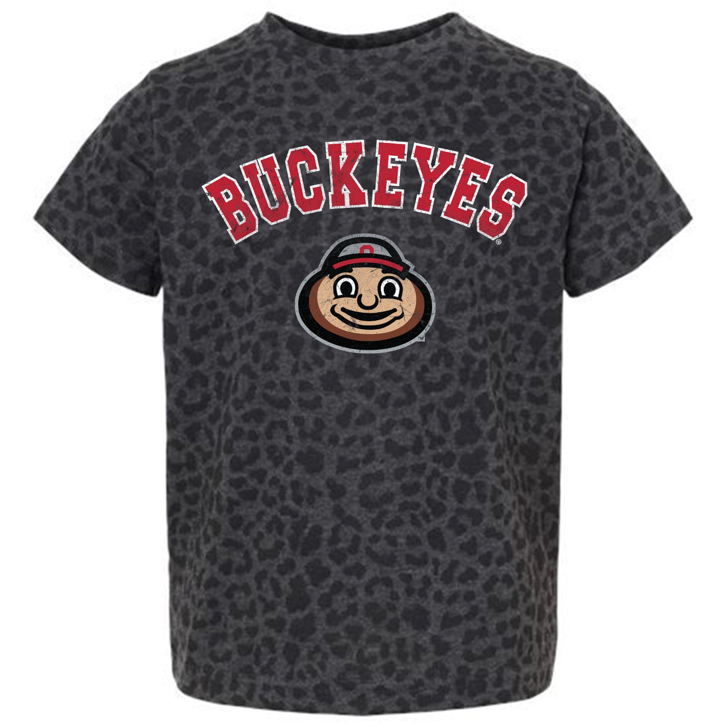 Youth Gameday Couture Leopard Ohio State Buckeyes All the Cheer Leopard T-Shirt