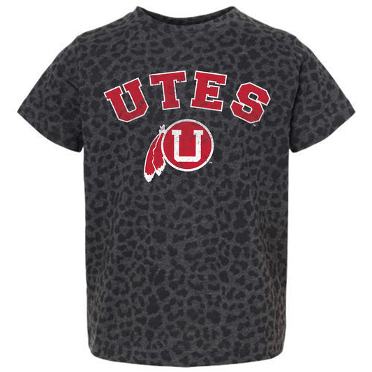 Youth Gameday Couture Leopard Utah Utes All the Cheer Leopard T-Shirt