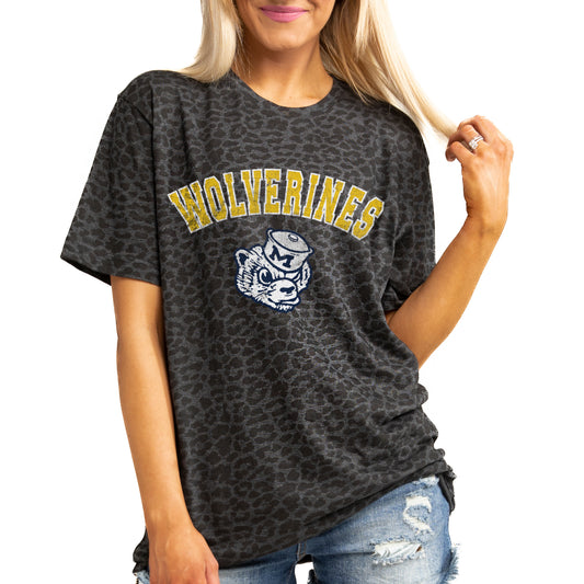 Women's Gameday Couture Leopard Michigan Wolverines All the Cheer Leopard T-Shirt