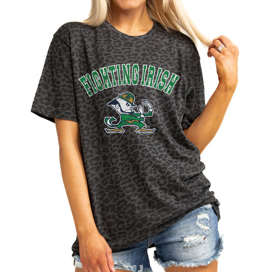 Women's Gameday Couture Leopard Notre Dame Fighting Irish All the Cheer Leopard T-Shirt