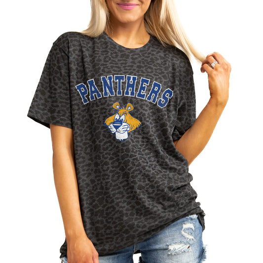 Women's Gameday Couture Leopard Pitt Panthers All the Cheer Leopard T-Shirt