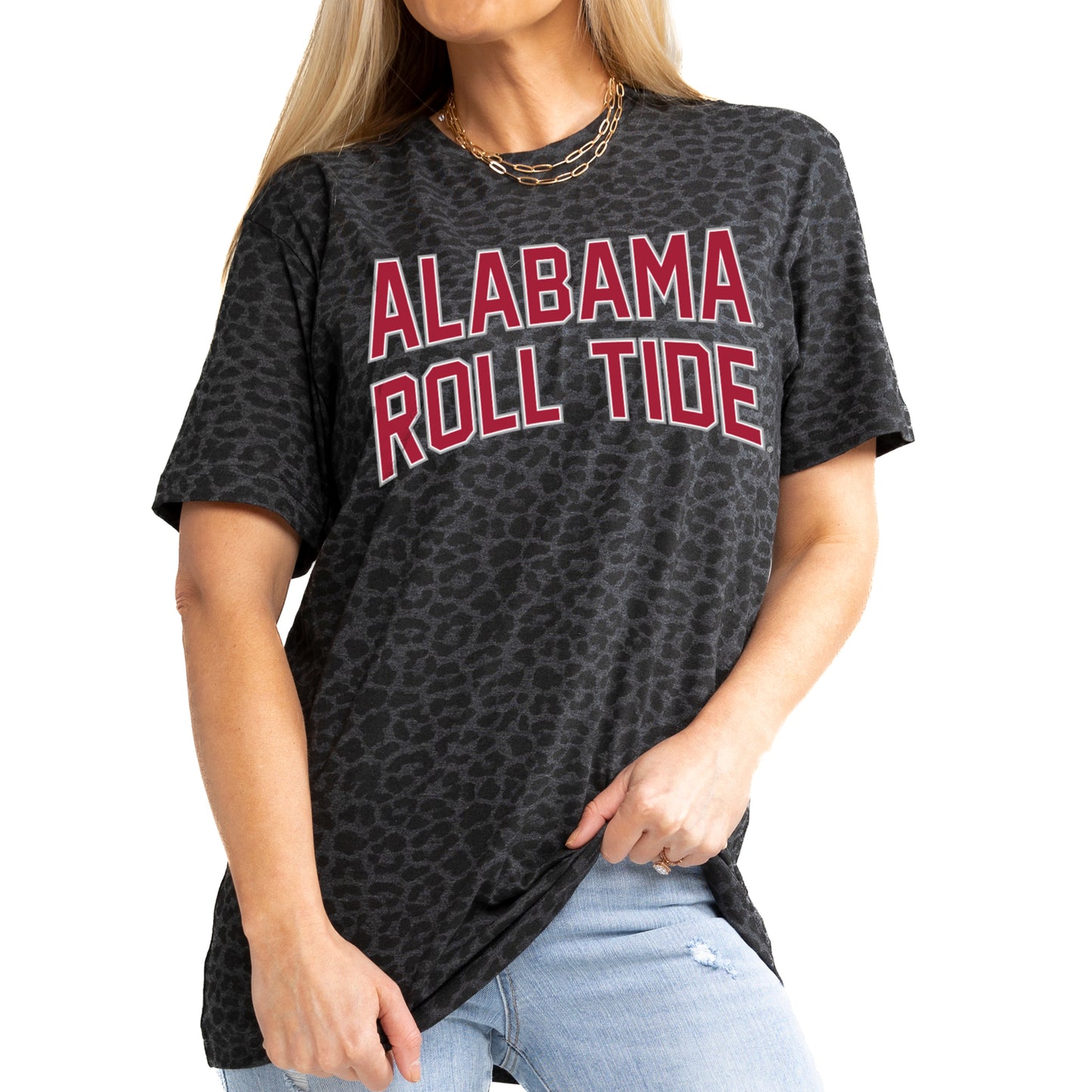 Women's Gameday Couture Leopard Alabama Crimson Tide Fan Favorite Leopard T-Shirt